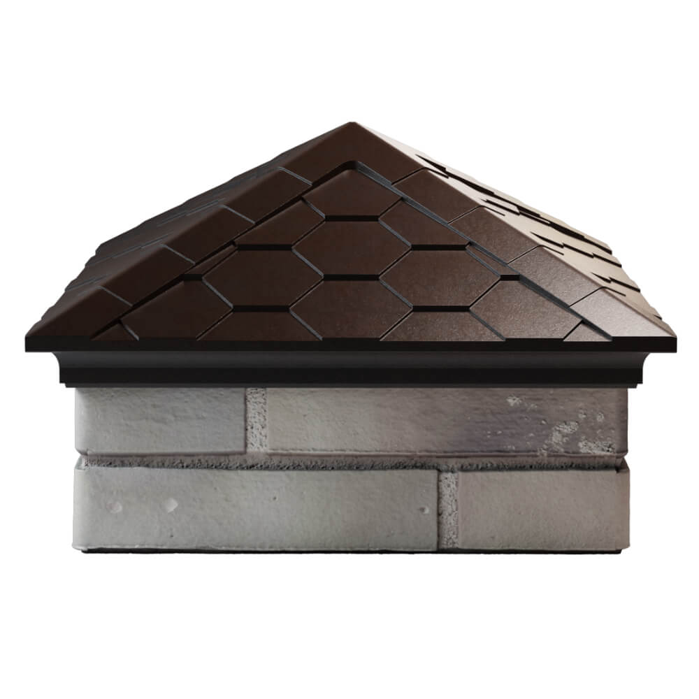 Колпак Zking Эверест Коричневый на столб 1.5х1.5 кирпича (390х390мм)