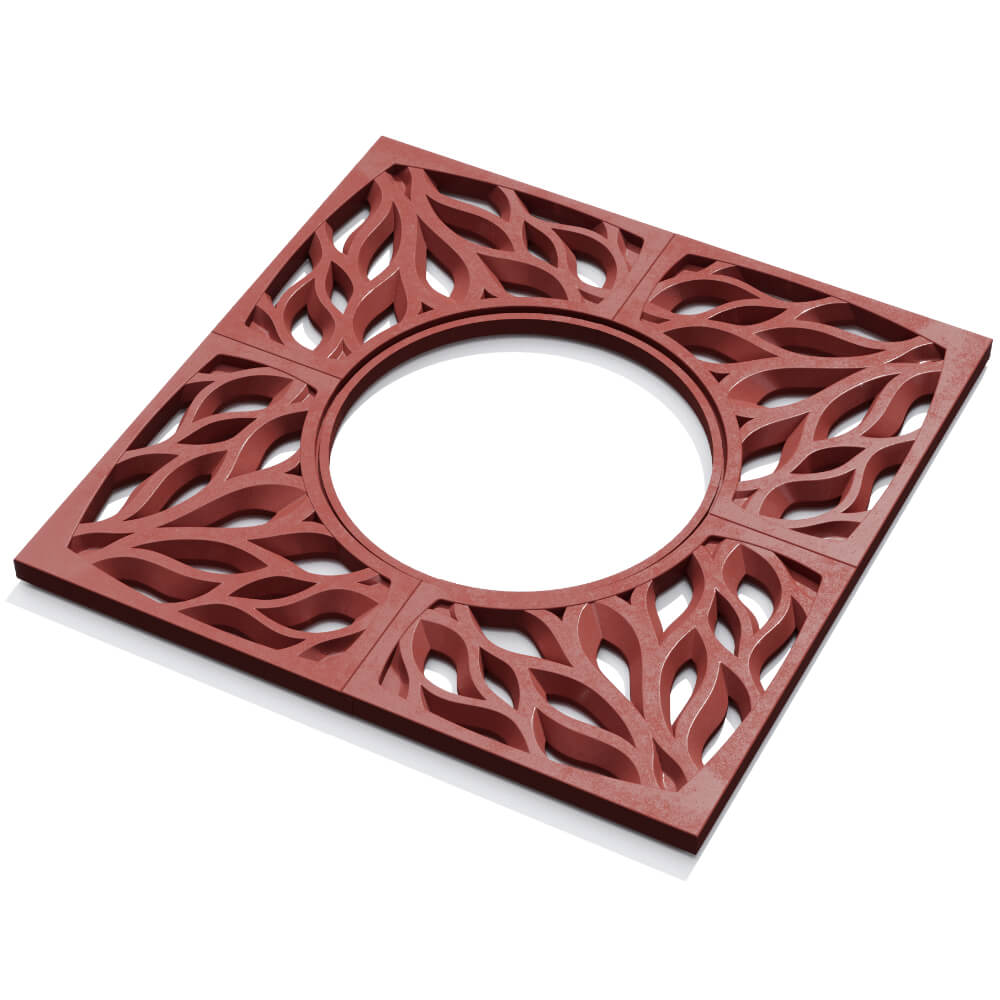 Приствольная решетка для дерева ZKING CRUST 1.2х1.2м Красная